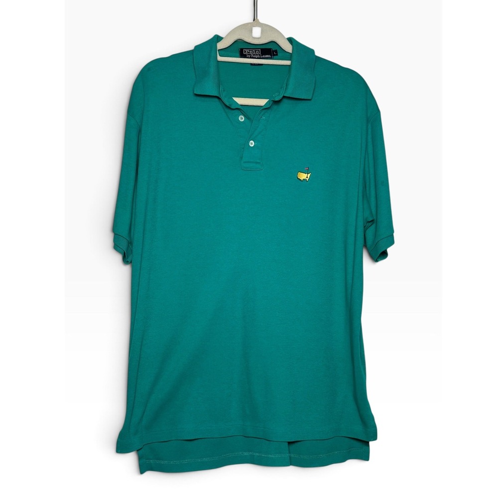 Vintage Polo Ralph Lauren Masters Golf Shirt Green Made in USA Mens Large